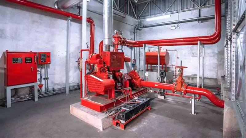 Instalasi Fire Protection di ruang pompa